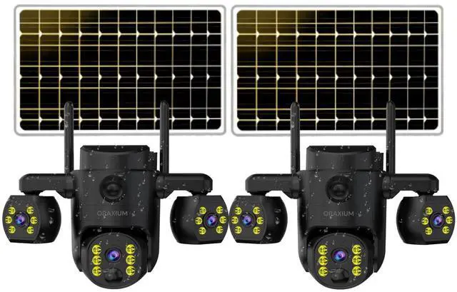 Main image of ORAXIUM Triple Lens Outdoor Wireless Security Camera, Outdoor Cameras for Home Security, Color Night Vision, Outdoor Camera Two Way Audio for Home and Farm