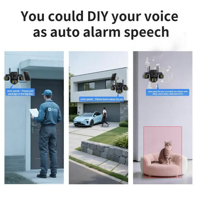 Alt view image 5 of 5 - ORAXIUM Triple Lens Outdoor Wireless Security Camera, Outdoor Cameras for Home Security, Color Night Vision, Outdoor Camera Two Way Audio for Home and Farm