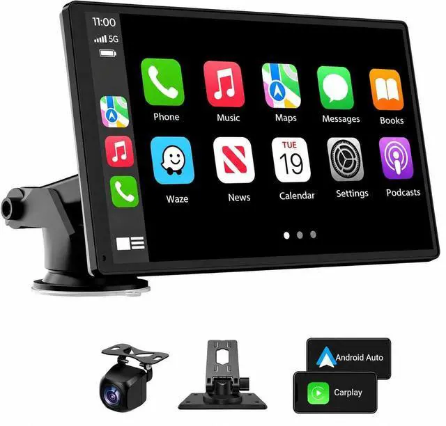 Main image of Carplay Screen for Car, 7'' Wireless CarPlay & Android Auto- Upgrade Portable Touchscreen with Bluetooth, Mirror Link, Voice Control, Hands-Free Calling Car Play Screen Stereo for All Vehicles