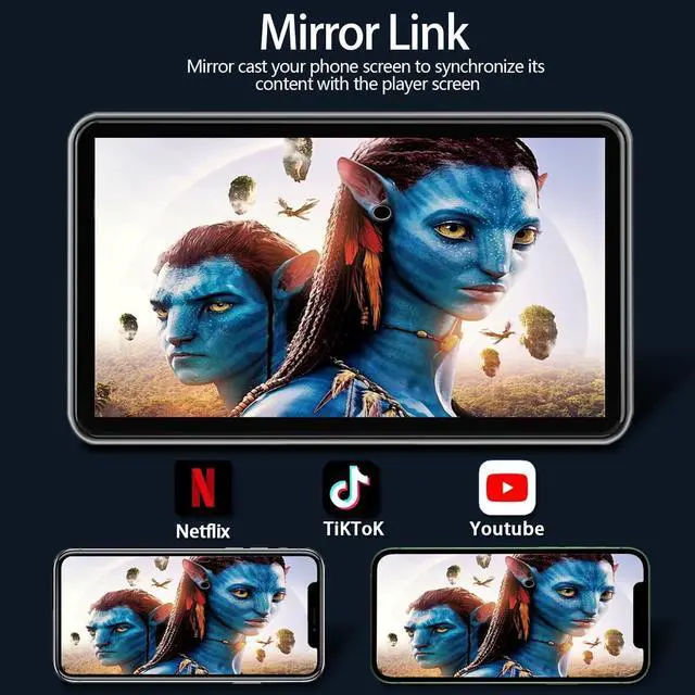 Alt view image 4 of 5 - Carplay Screen for Car, 7'' Wireless CarPlay & Android Auto- Upgrade Portable Touchscreen with Bluetooth, Mirror Link, Voice Control, Hands-Free Calling Car Play Screen Stereo for All Vehicles