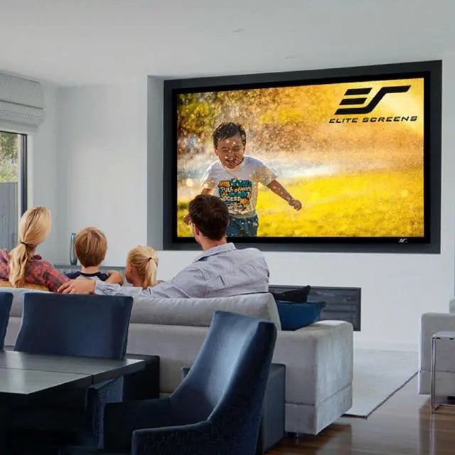 Alt view image 2 of 5 - Elite Screens Ceiling and Ambient Light Rejecting Fixed Frame Projector Screen Sable Frame CineGrey 3D, 100-inch Diagonal 16:9 for Home Theater, Movie and Office Presentations, ER100DHD3