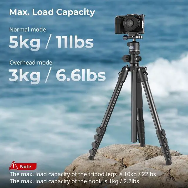 Alt view image 5 of 5 - SmallRig CT25 64.5"/164cm Horizontal Overhead Tripod for iPhone & Camera, with Phone Holder & Carrying Bag, 22lb Max Load Aluminum Lightweight Camera Tripod for Overhead Shots/Live Streaming