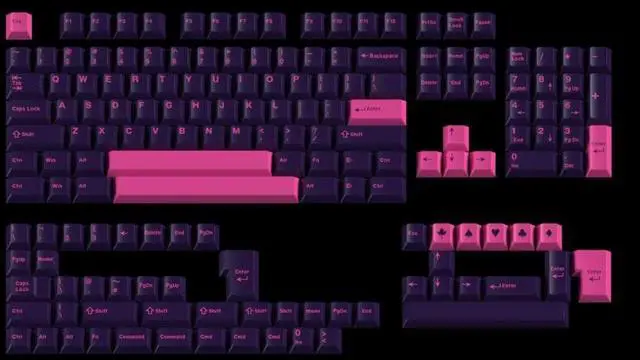 Main image of Ussixchare Purple Dye-sub Keycaps, 163 Keys Cherry Profile, Double Shot Keycaps Set, Custom Key caps for MX Switches Mechanical Keyboard(Rhythm)