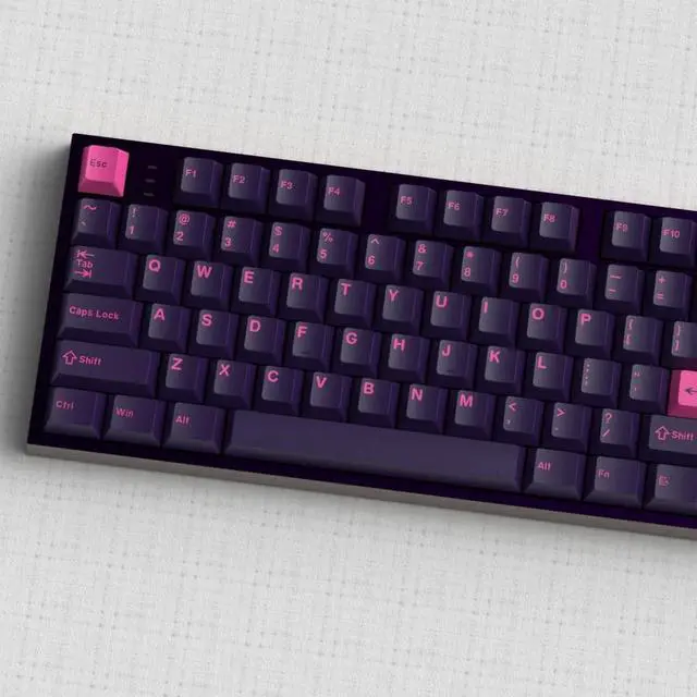 Alt view image 2 of 5 - Ussixchare Purple Dye-sub Keycaps, 163 Keys Cherry Profile, Double Shot Keycaps Set, Custom Key caps for MX Switches Mechanical Keyboard(Rhythm)
