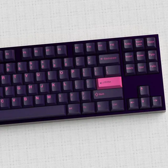 Alt view image 3 of 5 - Ussixchare Purple Dye-sub Keycaps, 163 Keys Cherry Profile, Double Shot Keycaps Set, Custom Key caps for MX Switches Mechanical Keyboard(Rhythm)
