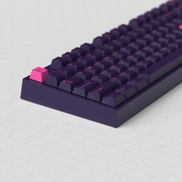 Alt view image 5 of 5 - Ussixchare Purple Dye-sub Keycaps, 163 Keys Cherry Profile, Double Shot Keycaps Set, Custom Key caps for MX Switches Mechanical Keyboard(Rhythm)