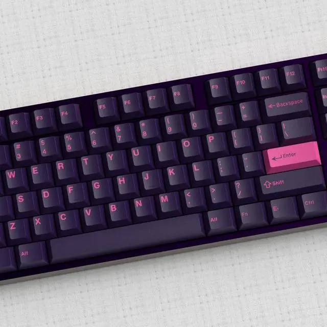 Alt view image 4 of 5 - Ussixchare Purple Dye-sub Keycaps, 163 Keys Cherry Profile, Double Shot Keycaps Set, Custom Key caps for MX Switches Mechanical Keyboard(Rhythm)