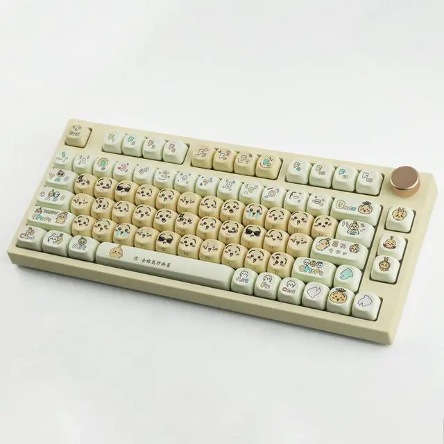 Alt view image 5 of 5 - Hyekit PBT Keycaps MOA Profile Chiikawa Usagi Cute Keycaps 136 Keys Dye-Sublimation Kawaii Keycap Set for Cherry MX Magnetic Switches Mechanical Keyboard