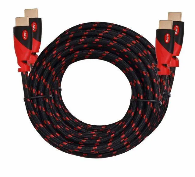 Main image of KAYO 4K HDMI Cable, High Speed HDMI2.0 Cable CL3 Rated(in-Wall Installation) Cord Supports Full 4K@60Hz,UHD,3D,2160p,1080p,Ethernet,ARC,Blu-Ray,PS3,PS4,Xbox,Free Cable Tie (25FT -2PK)
