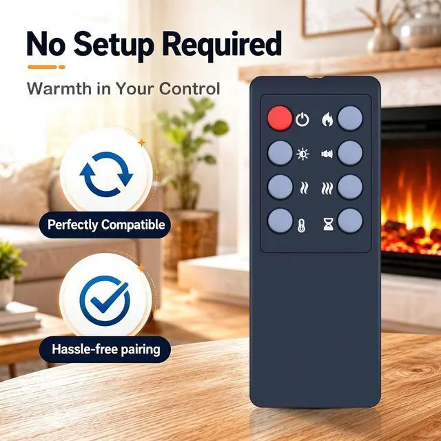 Alt view image 5 of 5 - MOVHEIYL Replacement Remote Control for PuraFlame 24" 27" Free Standing Electric Fireplace EF511A EF512A