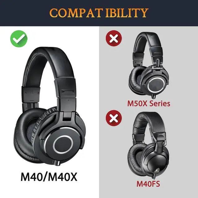 Alt view image 2 of 2 - SOULWIT Ear Pads Cushions + Headband + Silicone Earpads Cover Protector, Replacement Kit for Audio Technica ATH M40, M40X Headphones, Replacement Headstrap Pad & Earpads Repair Part (Coffee)