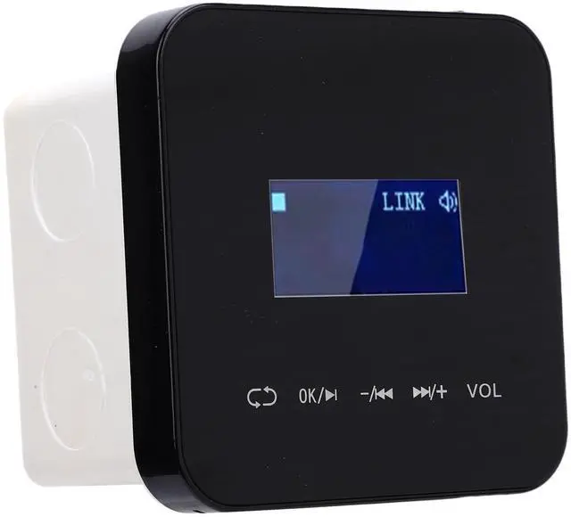Main image of PUSOKEI 2 Channel Wall Amplifier, 5.0 Wall Music Amplifier with 1.7" LCD Display & Remote Control, Wireless IR Remote, Support MP3 WMA WAV AAC APE, for Home Audio (Black)