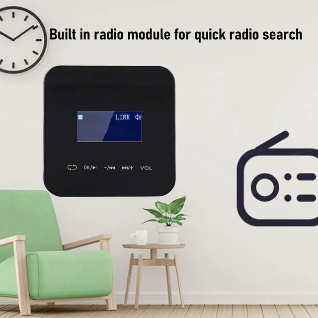 Alt view image 3 of 5 - PUSOKEI 2 Channel Wall Amplifier, 5.0 Wall Music Amplifier with 1.7" LCD Display & Remote Control, Wireless IR Remote, Support MP3 WMA WAV AAC APE, for Home Audio (Black)