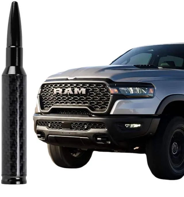 Main image of FirFiltr 5.5IN Carbon Fiber 50 Cal Bullet Short Antenna for Dodge Ram 1500 2500 3500 1990-2026,Truck Antenna for Ram 1500 Accessories(Black, 5.5 inch)