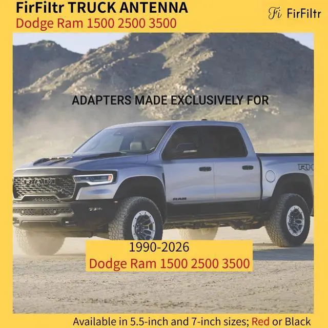 Alt view image 2 of 5 - FirFiltr 5.5IN Carbon Fiber 50 Cal Bullet Short Antenna for Dodge Ram 1500 2500 3500 1990-2026,Truck Antenna for Ram 1500 Accessories(Black, 5.5 inch)
