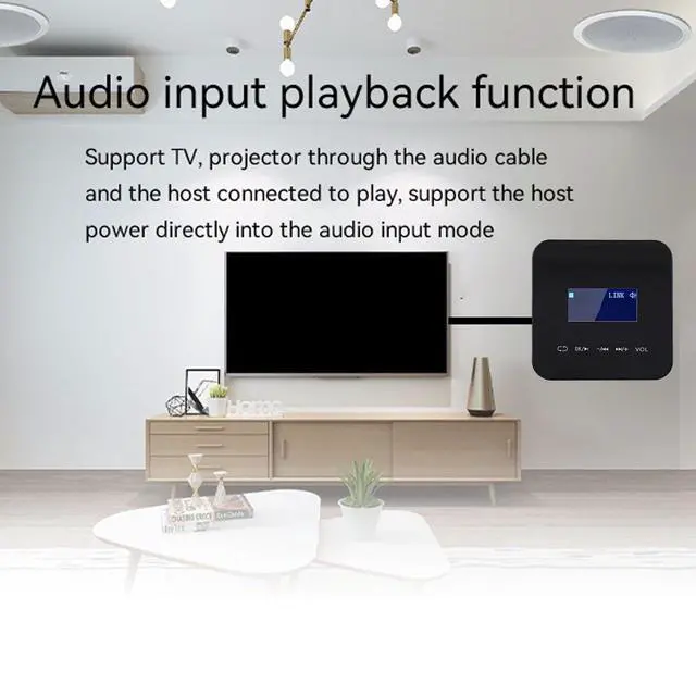 Alt view image 4 of 5 - PUSOKEI 2 Channel Wall Amplifier, 5.0 Wall Music Amplifier with 1.7" LCD Display & Remote Control, Wireless IR Remote, Support MP3 WMA WAV AAC APE, for Home Audio (Black)