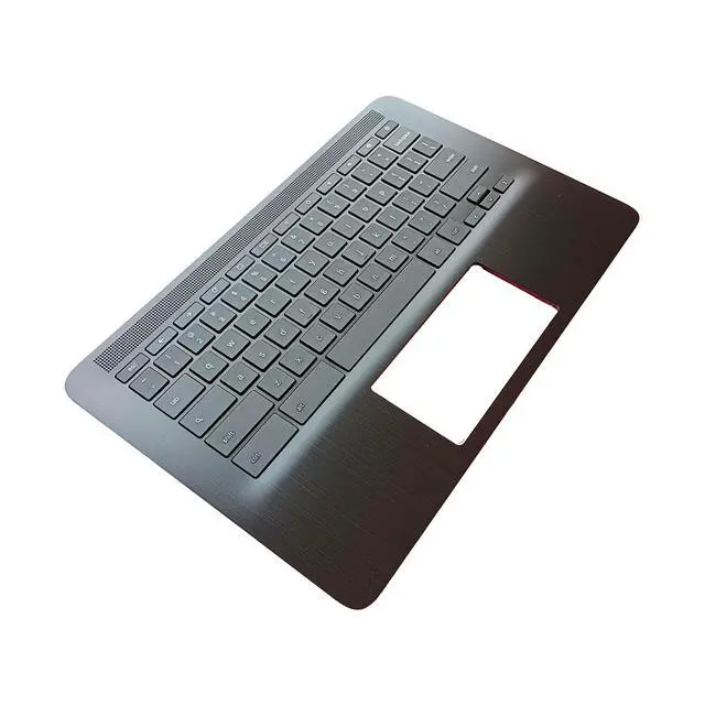 Alt view image 4 of 5 - Lyinsen Replacement for HP Chromebook 14 G7 Laptop Upper Case Palmrest Keyboard Assembly Part 11.6" M47207-001 Top Cover Black