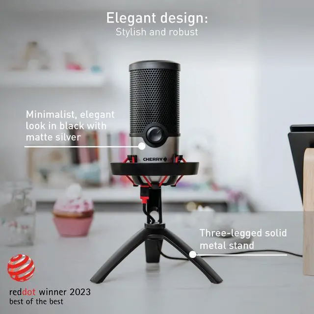 Alt view image 3 of 5 - Cherry UM 6.0 Advanced, USB Microphone for Streaming, Podcasting & Home Office Use, 2 Polar Patterns, Shock Mount, Compatible with PC/Mac/PS4/PS5, Black/Silver