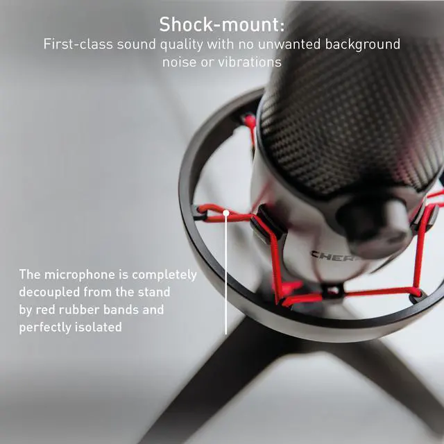 Alt view image 4 of 5 - Cherry UM 6.0 Advanced, USB Microphone for Streaming, Podcasting & Home Office Use, 2 Polar Patterns, Shock Mount, Compatible with PC/Mac/PS4/PS5, Black/Silver