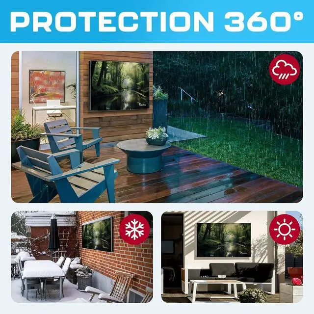 Alt view image 4 of 5 - Garnetics Outdoor TV Cover 75 Inch Waterproof, Weatherproof TV Enclosures with Smart Shield Screen Protectors, Ideal for Outdoor Use, Moving, and Storage - Forest