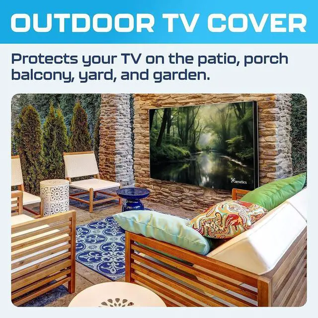 Alt view image 5 of 5 - Garnetics Outdoor TV Cover 75 Inch Waterproof, Weatherproof TV Enclosures with Smart Shield Screen Protectors, Ideal for Outdoor Use, Moving, and Storage - Forest
