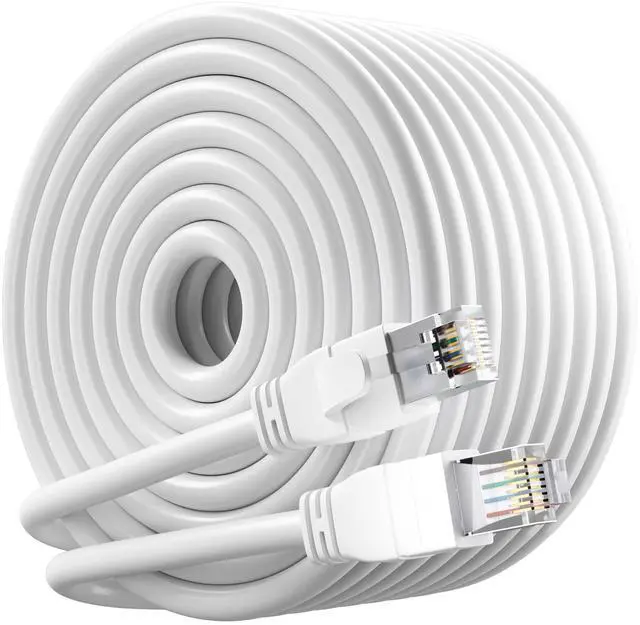 Main image of FTP Shielded Cat 6 Outdoor Ethernet Cable 75 FT, 10Gbps 550MHz 23AWG OFC Pure Copper, Direct Burial Waterproof UV Resistant Indoor/Outdoor RJ45 LAN Internet Cord for Router/Server/PC/IP Camera, White