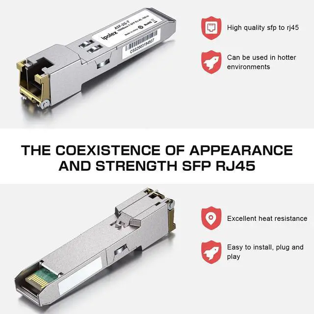 Alt view image 2 of 5 - ipolex 2.5G SFP to RJ45 SFP-T, 2.5GBase-T SFP Transceiver Module, SFP-T, Compatible with Ubiquiti UniFi, Netgear, Fortinet, Mikrotik, Intel, TP-Link and Other Open Switches