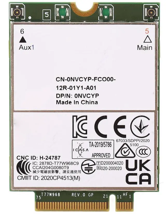 Main image of Wisoqu T77W968 4G LTE M.2 Network Card, 3G 4G 5G WWAN Card, eSIM Supported, for 7320 7330 7520 7530 7430 Laptop