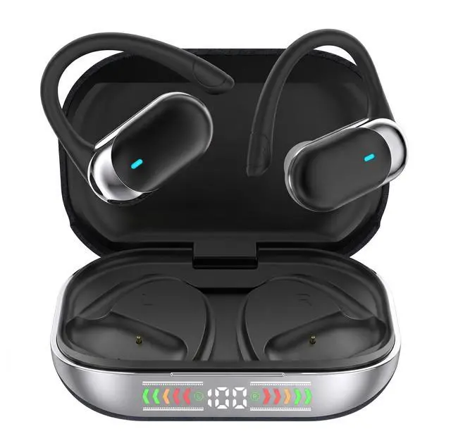 Main image of Open Ear Buds Bluetooth Headphones Stereo Sound Clear Call Air-Conduction LED Digital Display Ear Hook Wireless Earbuds with Microphone Waterproof Earphones for Sports Workout Running Gaming Co