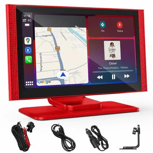 Main image of Zeuboary 7" Wireless CarPlay Clearance! Android Auto Touchscreen ^^ Portable HD Car Entertainment Display with Backup Camera, Bluetooth, Voice Control & Screen Mirroring Only $26.99