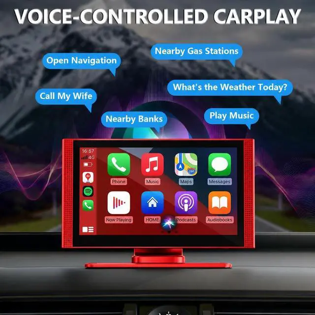 Alt view image 5 of 5 - Zeuboary 7" Wireless CarPlay Clearance! Android Auto Touchscreen ^^ Portable HD Car Entertainment Display with Backup Camera, Bluetooth, Voice Control & Screen Mirroring Only $26.99
