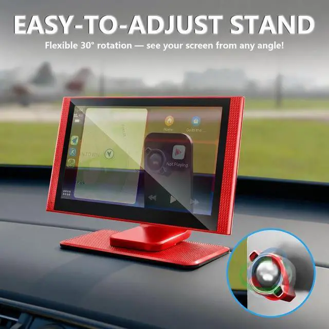 Alt view image 4 of 5 - Zeuboary 7" Wireless CarPlay Clearance! Android Auto Touchscreen ^^ Portable HD Car Entertainment Display with Backup Camera, Bluetooth, Voice Control & Screen Mirroring Only $26.99