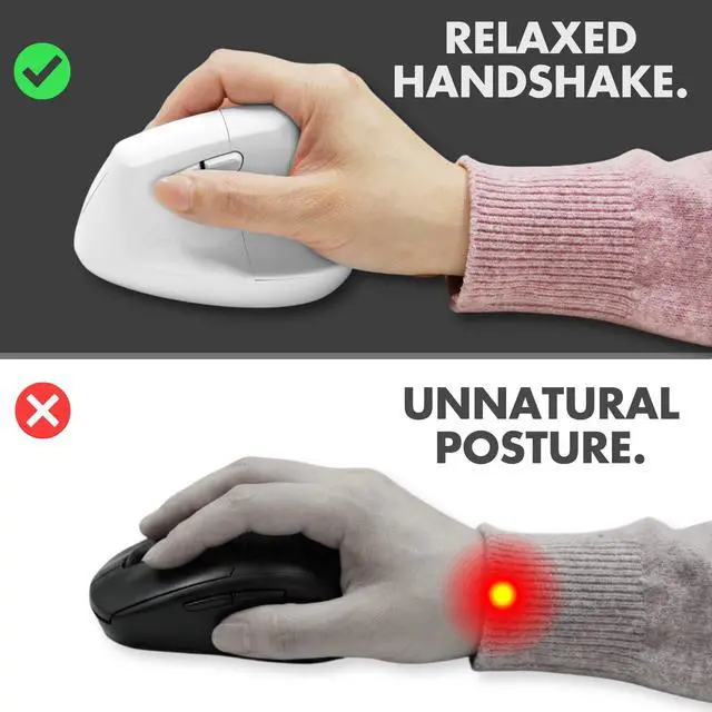 Alt view image 3 of 5 - X9 Performance Wireless Vertical Ergonomic Mouse - (BT + 2.4Ghz) - Click in Comfort - Up to 4000 DPI, 6 Button, Rechargeable - Bluetooth Ergonomic Vertical Mouse Wireless - for Mac and P