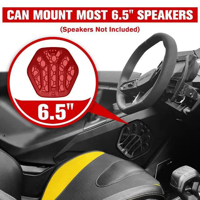 Alt view image 5 of 5 - LitMiRaCle Door Speaker Pods for Can-Am Maverick R 2024+, 6.5" Front Lower Enclosures Holder Speaker Pods Panels for Can Am Maverick R MAX X RS 2024+ Accessories(2PCS), Speakers Not Included