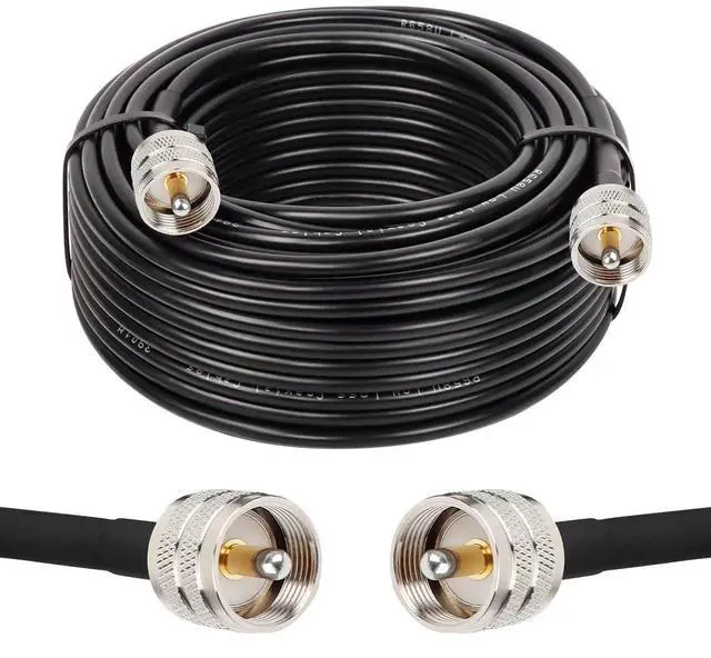 Main image of MOOKEERF PL259 UHF Coax Cable 75ft, CB Coax RG58 UHF Male to Male for CB Radio, Ham Radio, Antenna Analyzer, SWR Meter