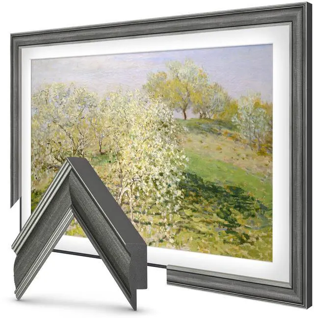 Main image of Industrial Iron 75" Slim Deco TV Frame - Compatible ONLY with Samsung The Frame TV and Pro TVs (Fits 2021-2026, LS03A, LS03B,LS03C,LS03D,LS03FA,LS03FW)