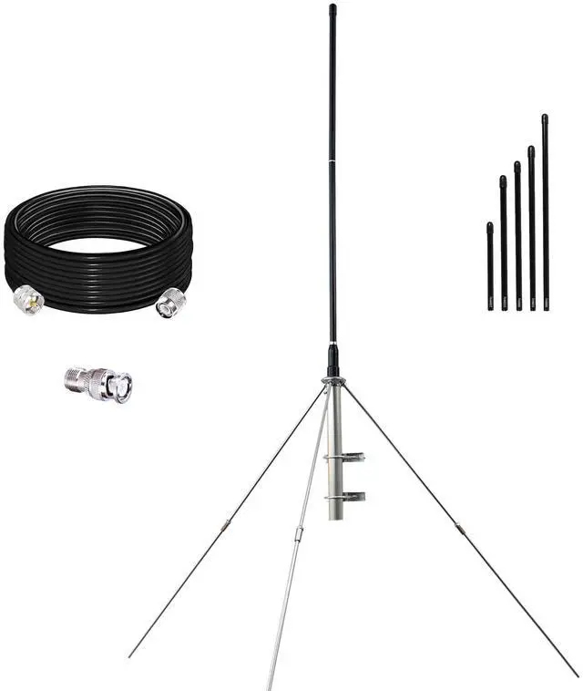 Main image of FM Broadcast Antenna GP100 1/4 Wave 87-108MHz High Gain 3dBi Omnidirectional Outdoor Antenna with Ground Plane 32ft Cable TNC BNC Connector for 0.5W-100W FM Transmitter Stereo Receiver