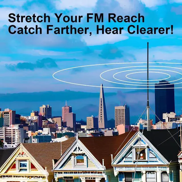 Alt view image 3 of 5 - FM Broadcast Antenna GP100 1/4 Wave 87-108MHz High Gain 3dBi Omnidirectional Outdoor Antenna with Ground Plane 32ft Cable TNC BNC Connector for 0.5W-100W FM Transmitter Stereo Receiver
