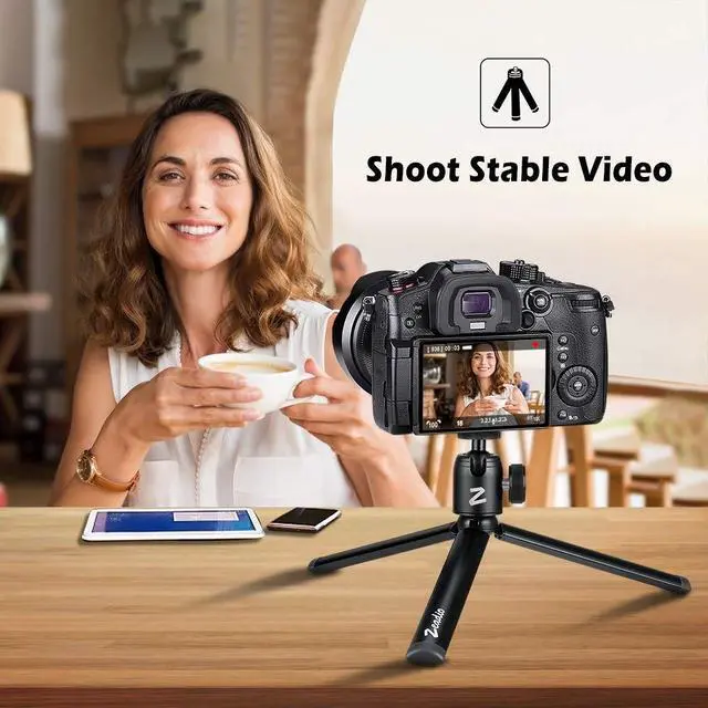 Alt view image 2 of 5 - Zeadio Metal Mini Tripod + Ball Head Mount, with 1/4" Screw Desktop Tabletop Stand Tripod, Fits for Smooth4, Crane Plus, Crane2, Ronin-S, Vimble2, Gimbal Handle Grip Stabilizer and All Cameras