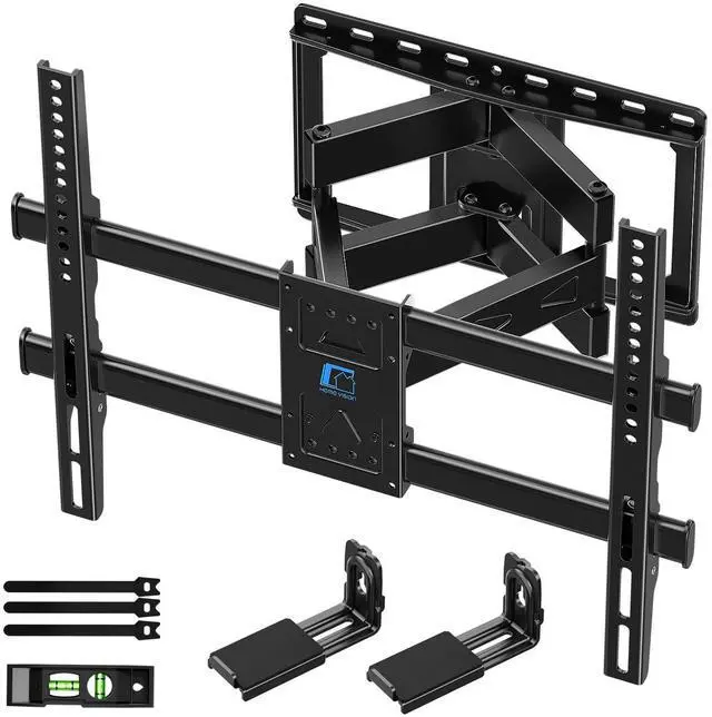 Main image of HOME VISION Full Motion TV Wall Mount with Soundbar Bracket for 37-85 Inch Flat/Curved TVs, Dual Articulating Arms Swivel Tilt Level, Max VESA 600x400mm, Fits 16" Studs, Holds up to 132lbs