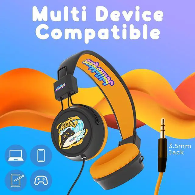 Alt view image 4 of 5 - JellieMons Booma Beats Wired Headphones for Kids, 3.5mm Plug, Fun Characters and Colors, Volume Controls, Great for School (Pink)