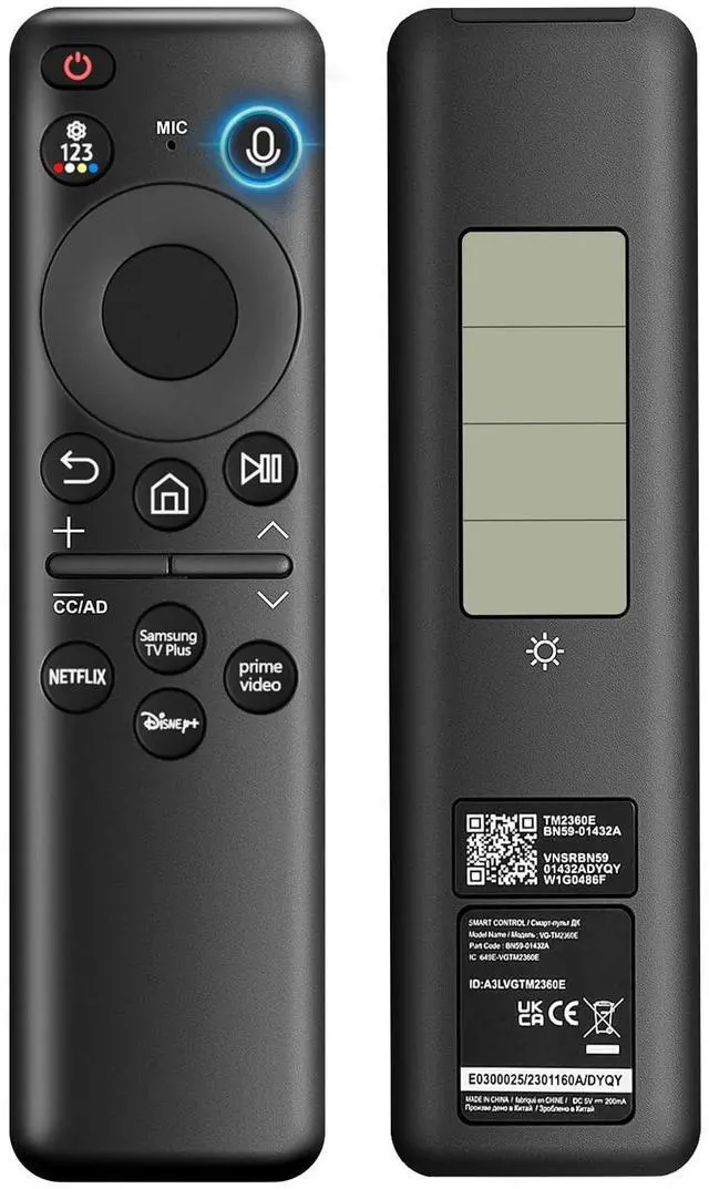 Main image of BN59-01432A Solar Frame TV Remote Control Replacement for Samsung Smart TV with Voice & Rechargeable Solar Cell