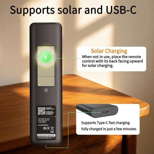 Alt view image 2 of 5 - BN59-01432A Solar Frame TV Remote Control Replacement for Samsung Smart TV with Voice & Rechargeable Solar Cell