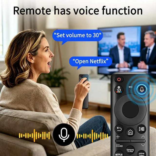 Alt view image 5 of 5 - BN59-01432A Solar Frame TV Remote Control Replacement for Samsung Smart TV with Voice & Rechargeable Solar Cell