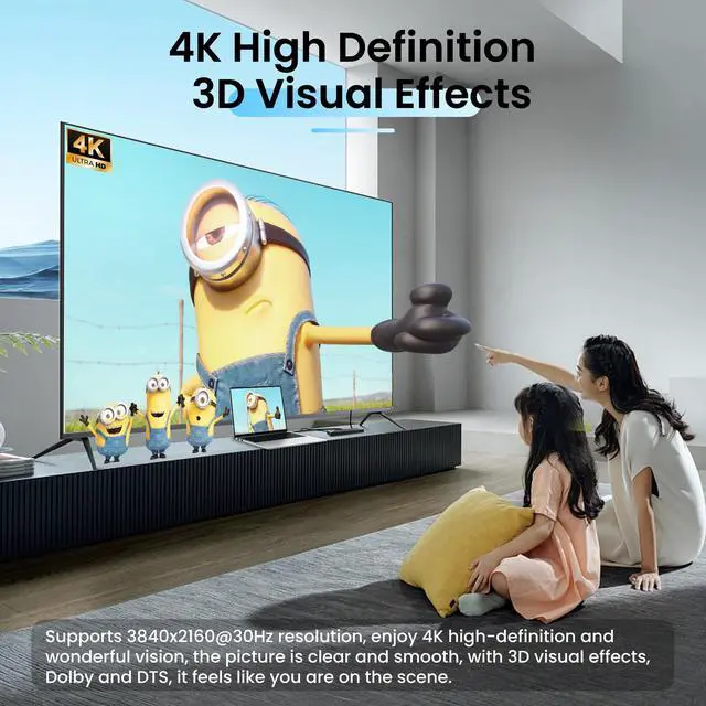 Alt view image 4 of 5 - NEWCARE 4K 1x8 HDMI Splitter 1 in 8 Out, 8 Port Powered Hdmi Splitter, 8 Way HDMI Splitters Support 4K&2K@30Hz 3D for TV Monitor Project, Mirror Splitters for Classroom, Presentation, Exhibition
