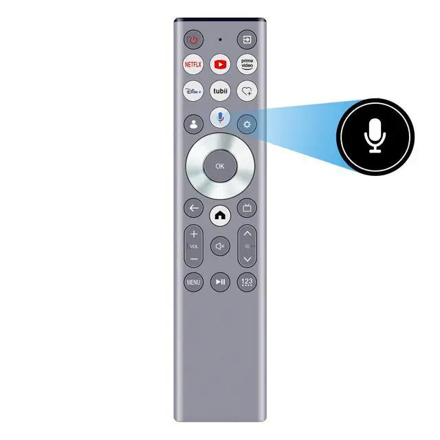 Alt view image 2 of 5 - ERF6E80H Voice Backlight Remote Control Replacement Compatible with HISENSE Smart TV 55U6N 65U6N 85U8N 75U8N 55U8QG 65U7N 65U75N 85U9N 75U75N 75U7N 65U8QG 75U8QG 85U8QG 100U8QG 55U8N 65U8N 100U8N