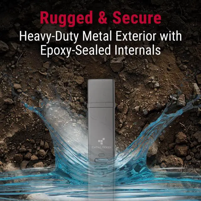Alt view image 4 of 5 - DataLocker DL GO Encrypted USB Flash Drive ^^ USB 3.2 Gen 1 ^^ AES 256-bit XTS ^^ FIPS 197 ^^ IP68 Rugged ^^ TAA Compliant with USB-C Adapter - 4GB