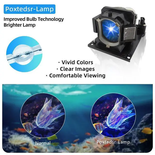 Alt view image 3 of 5 - Poxtedsr DT01431/DT01511 Replacement Projector Lamp Compatible with HITACHI CP-AX2503 CP-CW250WN CP-CW300WN CP-CX250 CP-CX300WN HCP-K26 HCP-K31 HCP-Q300, Lamp with Housing