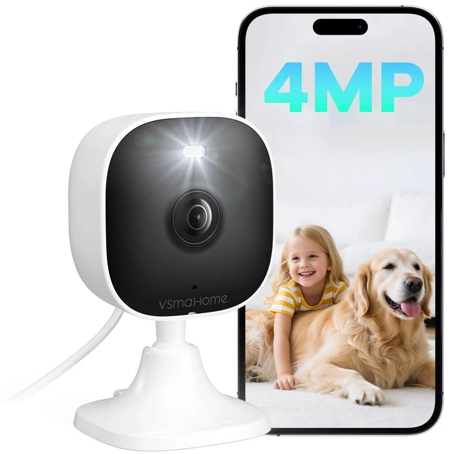 Main image of VSMAHOME 4MP Outdoor Security Camera, 2.4g/5g Outdoor Cameras for Home Security Indoor,House Cameras with Audio and Video, Plug and Play, Support 128G Card Storage(Not Included)