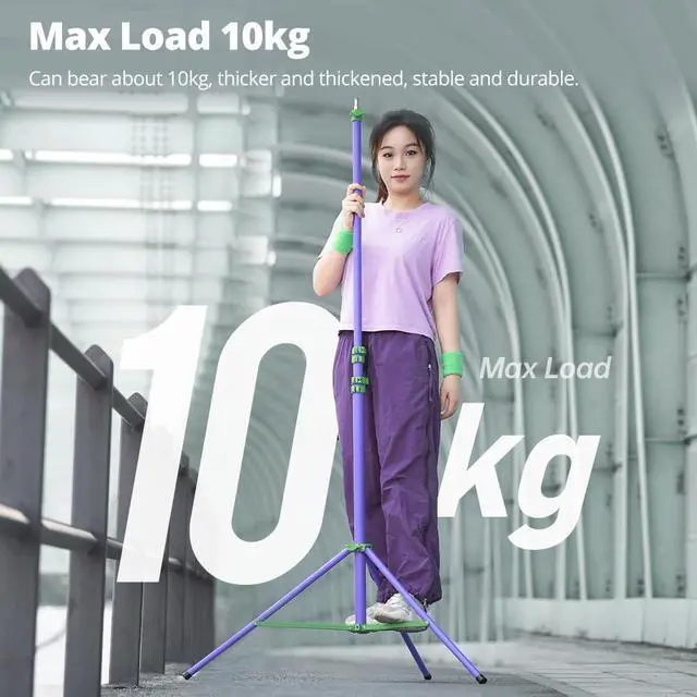 Alt view image 3 of 5 - AMBITFUL GM280 Light Stand 9.18ft/280cm Air Cushioned Heavy Duty Aluminum Tripod with 1/4" & 3/8" Screw for Softbox Ring Light Studio Camera Video Photography Equipment Foldable (Purple)